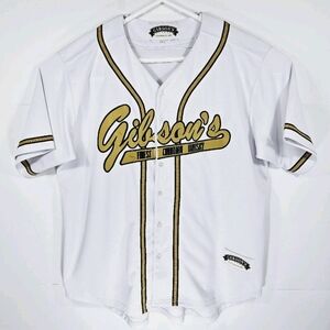 Gibsons Finest Canadian Whiskey Size Large Baseball Jersey White